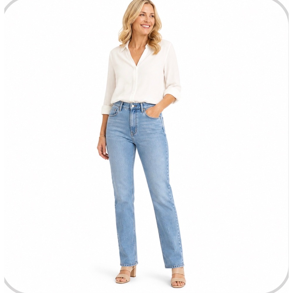 Womens XL Light Wash Denim Jeans High Riseโ Casual Everyday Sz 16